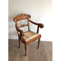 Fauteuil Bureau Acajou Regency Anglais Cols Cygnes vers 1830
