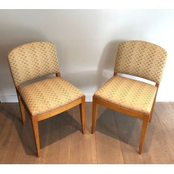 Pair Art Déco Sycamore Chairs French Work circa 1930