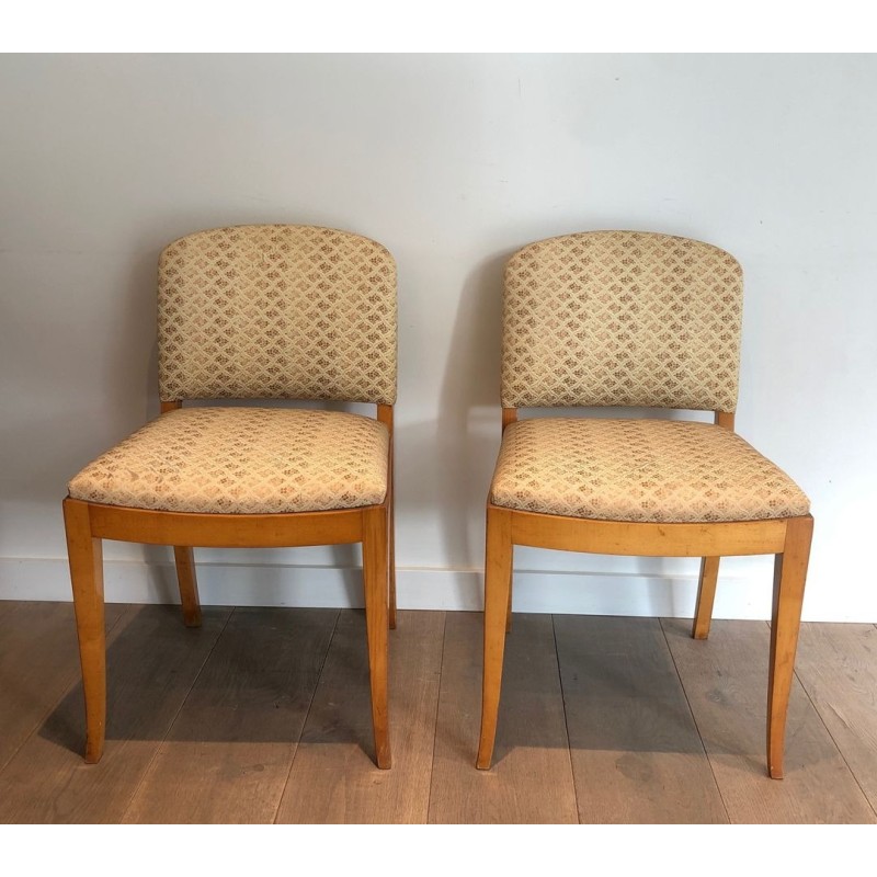 Pair Art Déco Sycamore Chairs French Work circa 1930