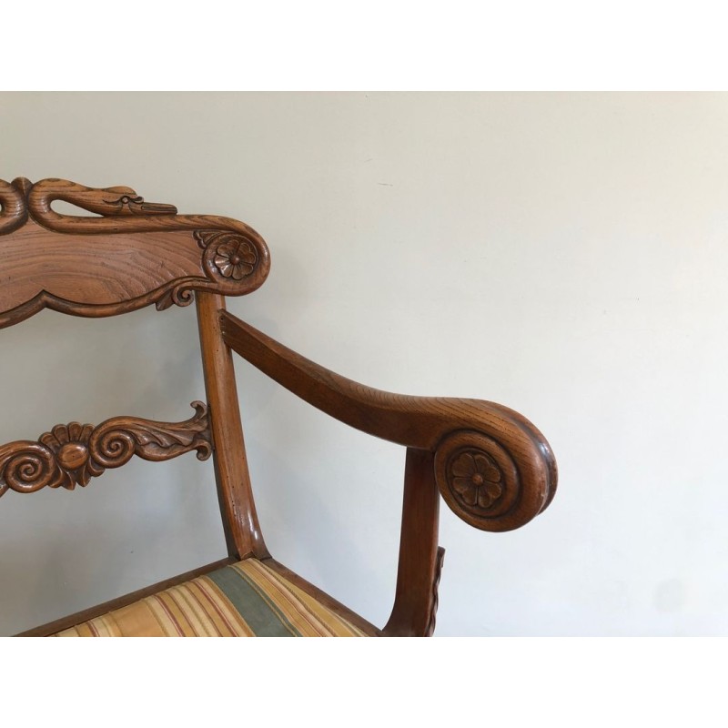 Mahogany Office Armchair English Regency Swan-Neck circa 1830