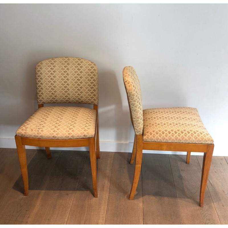 Pair Art Déco Sycamore Chairs French Work circa 1930