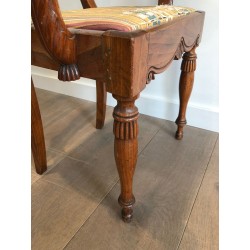 Mahogany Office Armchair English Regency Swan-Neck circa 1830