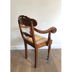 Fauteuil Bureau Acajou Regency Anglais Cols Cygnes vers 1830