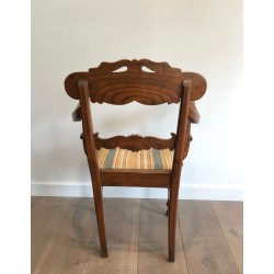 Fauteuil Bureau Acajou Regency Anglais Cols Cygnes vers 1830