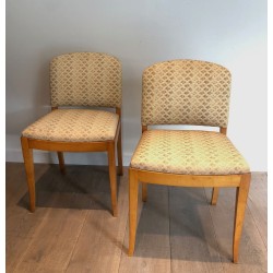 Pair Art Déco Sycamore Chairs French Work circa 1930