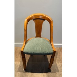 Suite Six Chaises Gondoles Noyer Art Déco France 1930