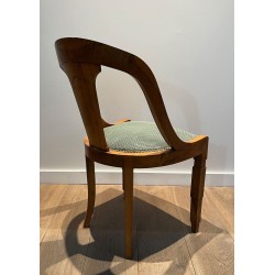 Set of Six Art Déco Walnut Gondola Chairs French circa 1930