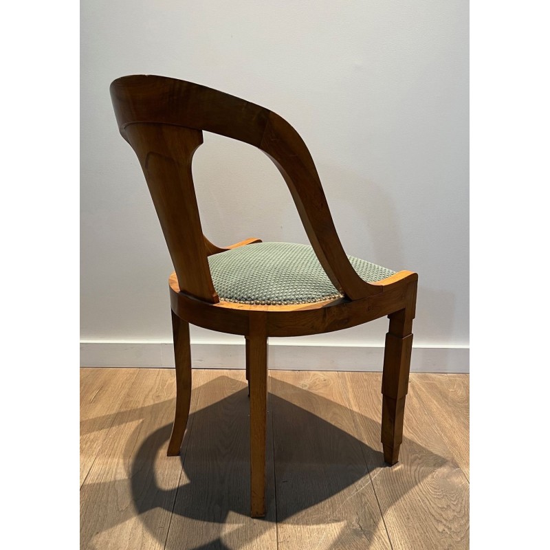 Suite Six Chaises Gondoles Noyer Art Déco France 1930