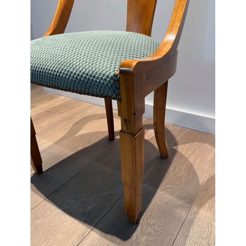 Suite Six Chaises Gondoles Noyer Art Déco France 1930