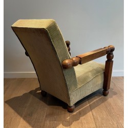 Important Fauteuil Brutaliste Goût Dudouyt France 1945