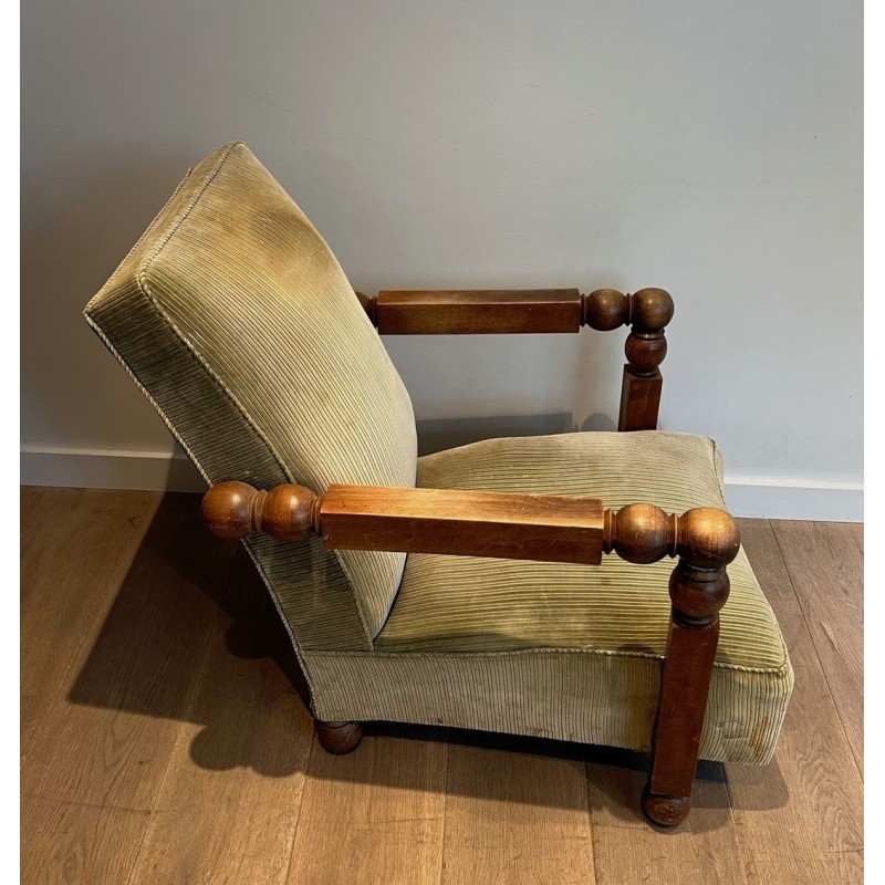 Important Brutalist Armchair Manner of Dudouyt French 1945