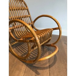 Children's Rattan Rocking Chair French Work 1970