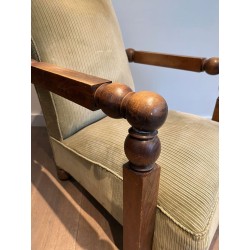 Important Fauteuil Brutaliste Goût Dudouyt France 1945