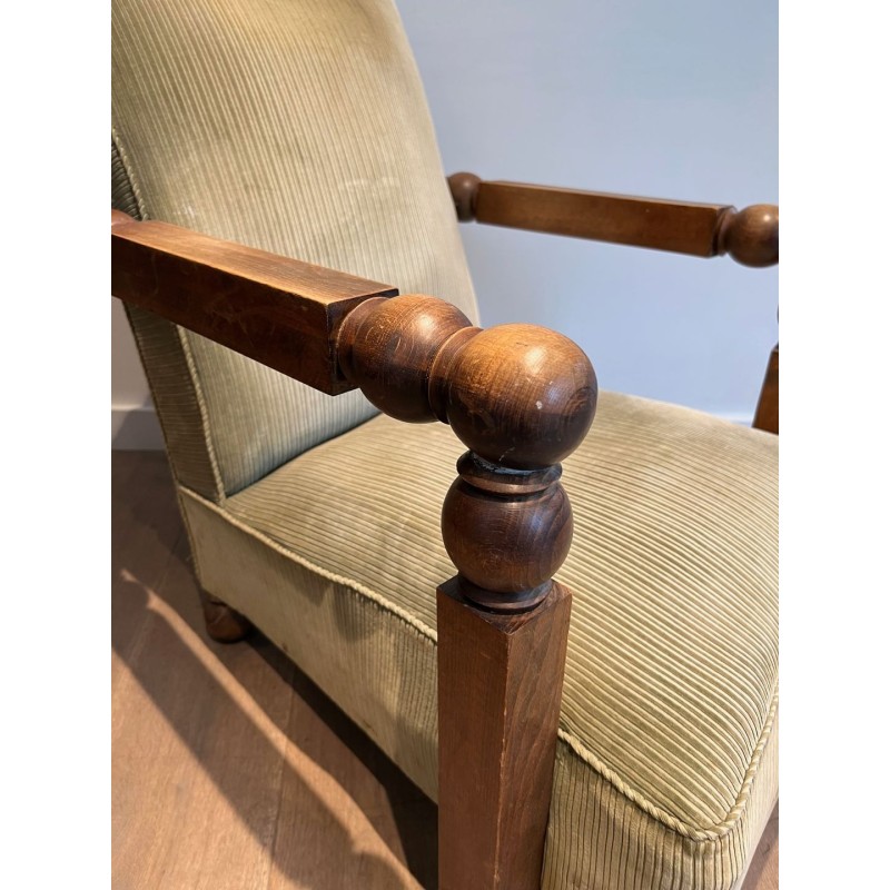 Important Brutalist Armchair Manner of Dudouyt French 1945