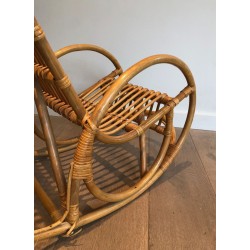 Children's Rattan Rocking Chair French Work 1970