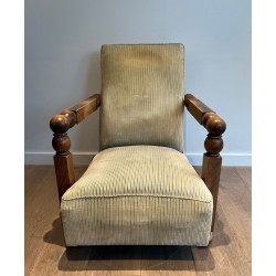 Important Brutalist Armchair Manner of Dudouyt French 1945