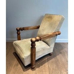 Important Fauteuil Brutaliste Goût Dudouyt France 1945