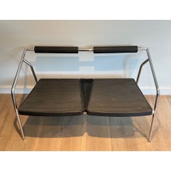 Design Sofa System Chrome Black Rubber French 1970