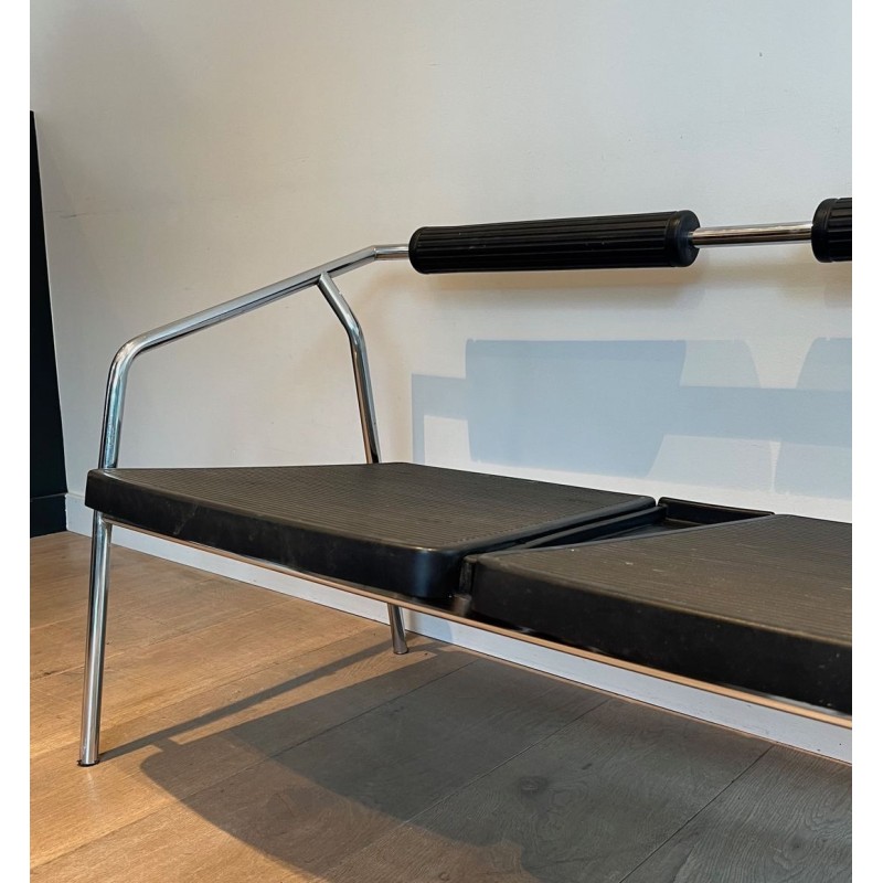 Design Sofa System Chrome Black Rubber French 1970