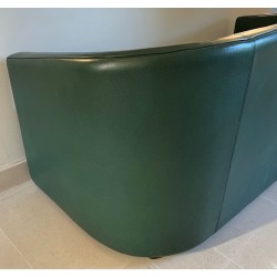 Canapé Cuir Vert Art Déco Révival France 1980