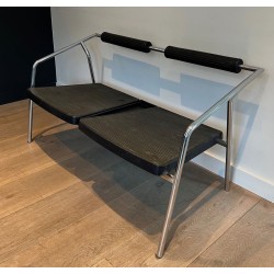 Design Sofa System Chrome Black Rubber French 1970