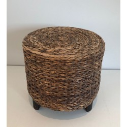 Petit Tabouret Corde Style Audoux-Minet France 1950