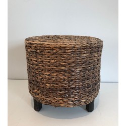 Petit Tabouret Corde Style Audoux-Minet France 1950