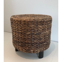 Small Rope Stool Style Audoux-Minet French 1950
