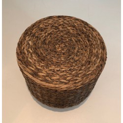 Small Rope Stool Style Audoux-Minet French 1950