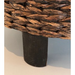 Small Rope Stool Style Audoux-Minet French 1950