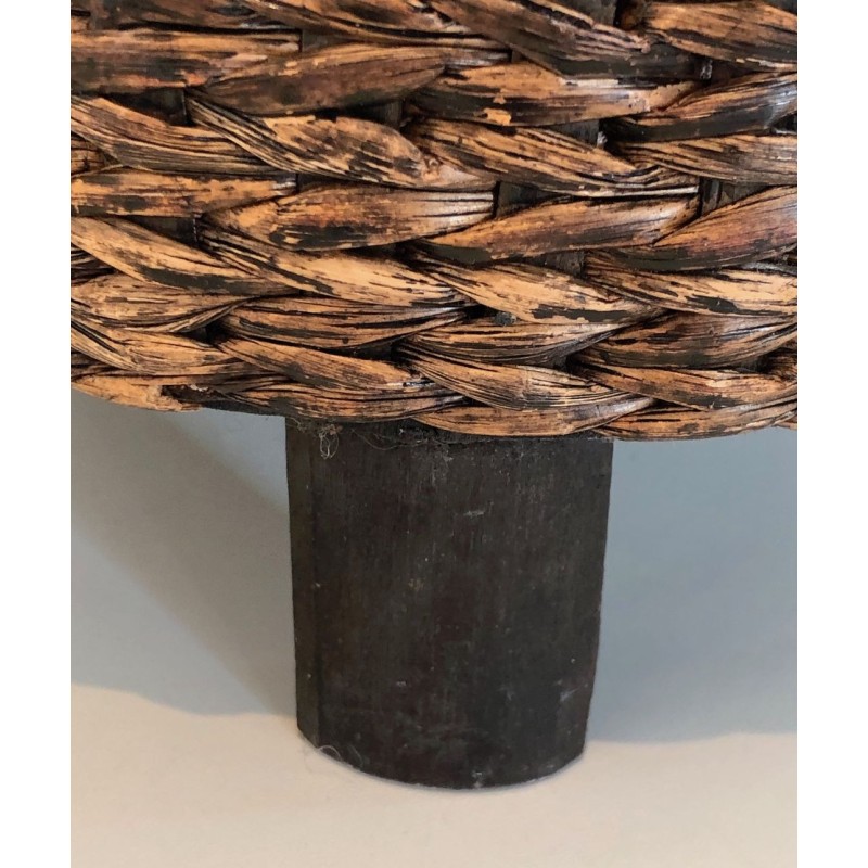 Petit Tabouret Corde Style Audoux-Minet France 1950