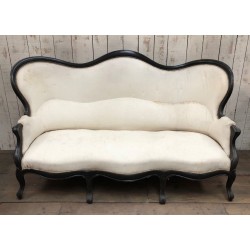 Napoleon III Ebonized Wood Sofa, To Reupholster | Maison BARROIS