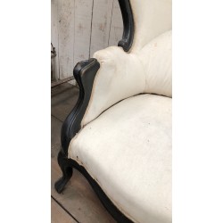 Napoleon III Ebonized Wood Sofa, To Reupholster | Maison BARROIS