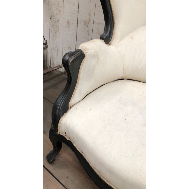 Napoleon III Ebonized Wood Sofa, To Reupholster | Maison BARROIS