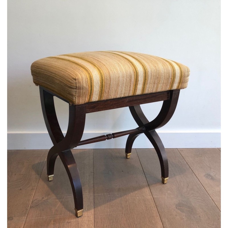 Tabouret Néoclassique Acajou, Travail Français, 1950 | Maison BARROIS