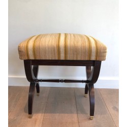 Tabouret Néoclassique Acajou, Travail Français, 1950 | Maison BARROIS