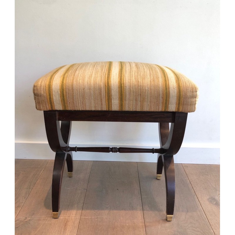 Neoclassical Mahogany Stool, French Work, circa 1950 | Maison BARROIS