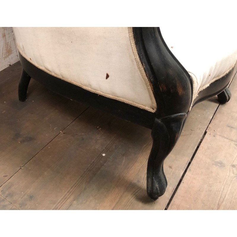 Napoleon III Ebonized Wood Sofa, To Reupholster | Maison BARROIS