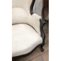 Napoleon III Ebonized Wood Sofa, To Reupholster | Maison BARROIS