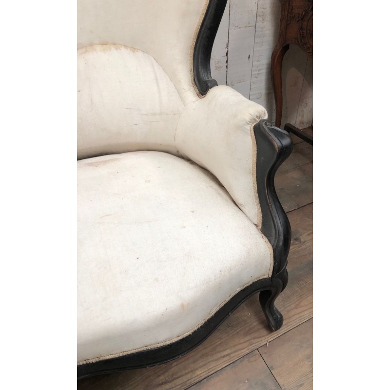 Napoleon III Ebonized Wood Sofa, To Reupholster | Maison BARROIS