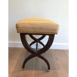 Tabouret Néoclassique Acajou, Travail Français, 1950 | Maison BARROIS