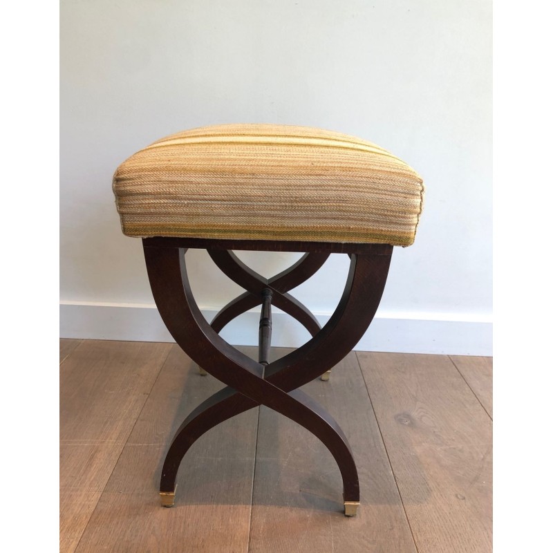 Tabouret Néoclassique Acajou, Travail Français, 1950 | Maison BARROIS
