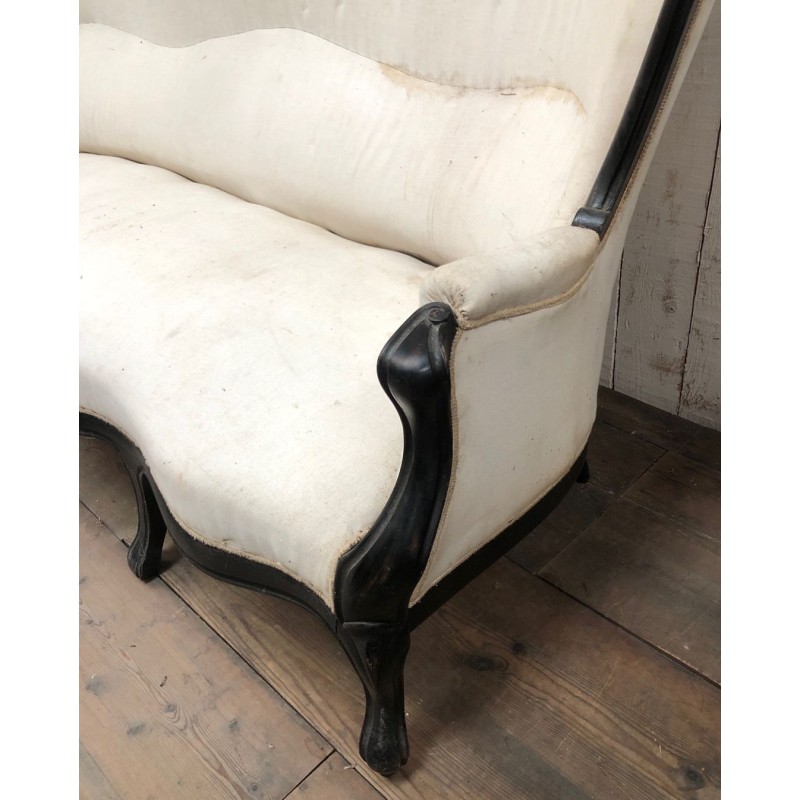 Napoleon III Ebonized Wood Sofa, To Reupholster | Maison BARROIS
