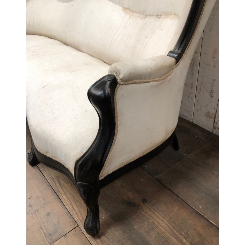 Napoleon III Ebonized Wood Sofa, To Reupholster | Maison BARROIS
