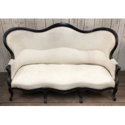 Napoleon III Ebonized Wood Sofa, To Reupholster | Maison BARROIS