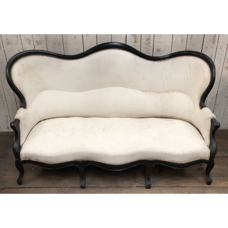 Napoleon III Ebonized Wood Sofa, To Reupholster | Maison BARROIS