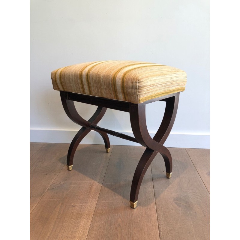 Tabouret Néoclassique Acajou, Travail Français, 1950 | Maison BARROIS