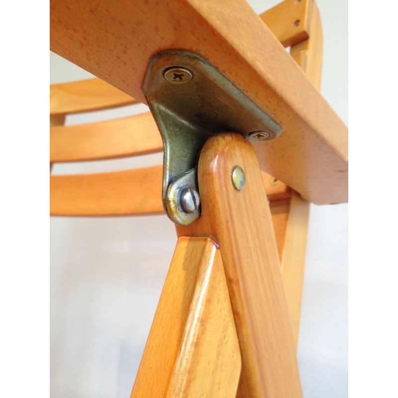 Fauteuils Pliants Bois Vernis Clairitex, France, vers 1970 | Maison BARROIS