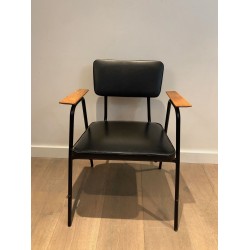 Fauteuils Modèle M Pierre Guariche, Laqués Noirs, 1950 | Maison BARROIS