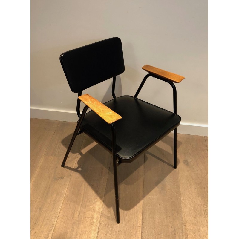 Pierre Guariche Model M Armchairs, Black Lacquer, circa 1950 | Maison BARROIS
